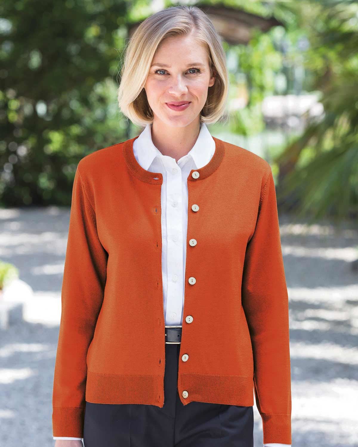 Ladies Merino Wool Short Cardigan Cinnamon Country Collection